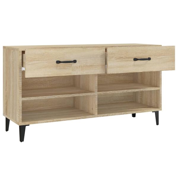 vidaXL Παπουτσοθήκη Sonoma Δρυς 102x35x55 εκ. από Επεξεργασμένο Ξύλο