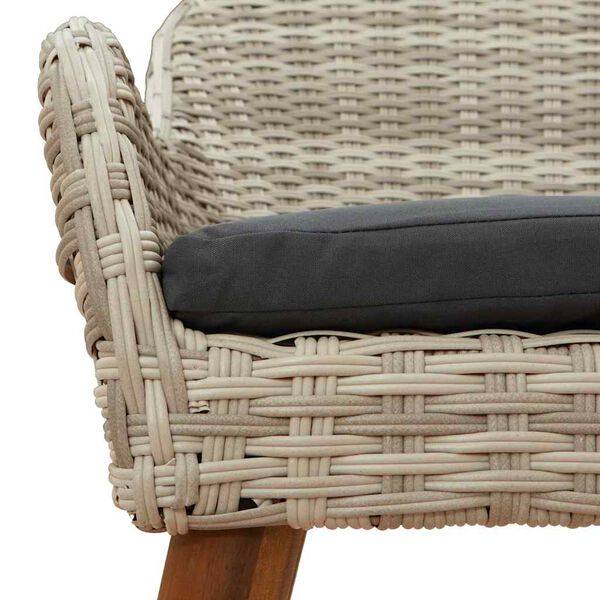 vidaXL Σετ τραπεζαρίας 7 pcs Ανοιχτό γκρι Πολυ ράταν