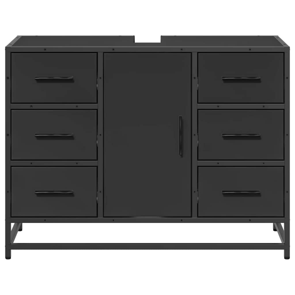 vidaXL Ντουλάπι Μπάνιου Νιπτήρα Μαύρο 80 x 33 x 60 εκ. Επεξ. Ξύλο