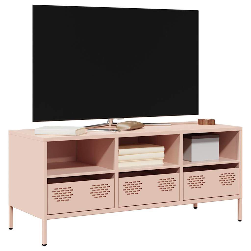 vidaXL Έπιπλο Τηλεόρασης Ροζ 101,5x39x43,5 εκ. Ατσάλι Ψυχρής Έλασης