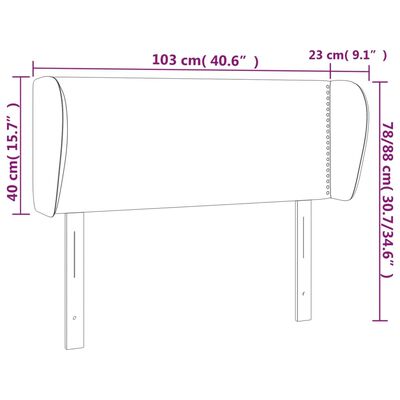 vidaXL Κεφαλάρι με Πτερύγια Σκούρο Γκρι 103x23x78/88 εκ. Υφασμάτινο