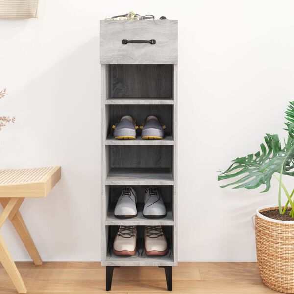 vidaXL Παπουτσοθήκη Γκρι Sonoma 30x35x105 εκ. από Επεξεργασμένο Ξύλο