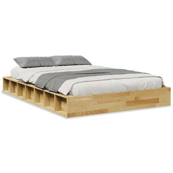vidaXL Πλαίσιο κρεβατιού χωρίς στρώμα 120x200 cm μασίφ ξύλο δρυς
