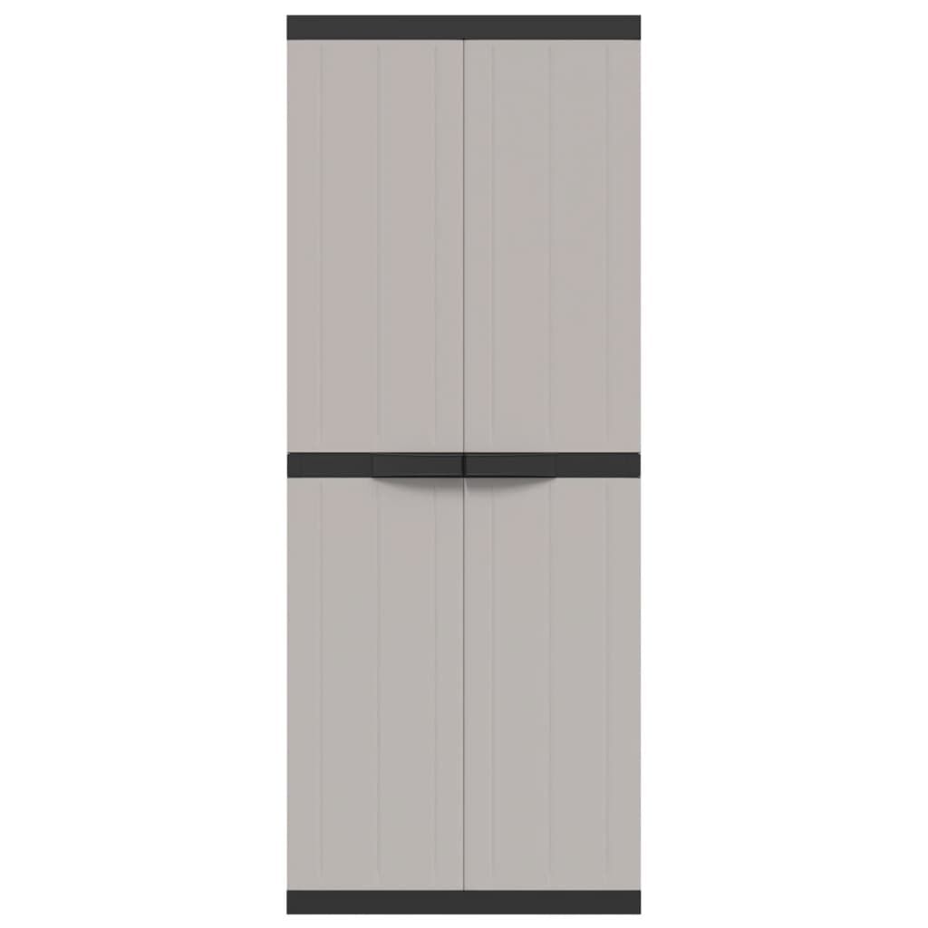 vidaXL Ντουλάπι Αποθ. Εξ. Χώρου Γκρι/Μαύρο 65x37x165εκ. Πολυπροπυλένιο
