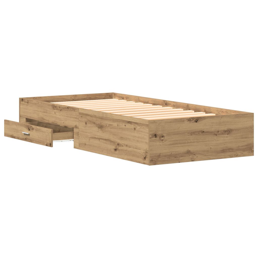 vidaXL Κρεβάτι Artisan Oak 90x190 εκ. Επεξεργασμένο Ξύλο
