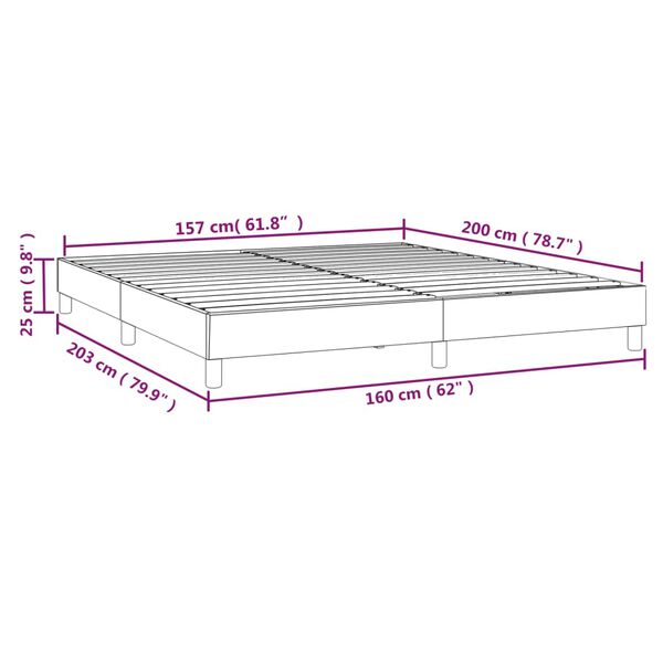 vidaXL Σκελετός Κρεβατιού Χωρίς Στρώμα Μπλε 160x200 εκ.Υφασμάτινο