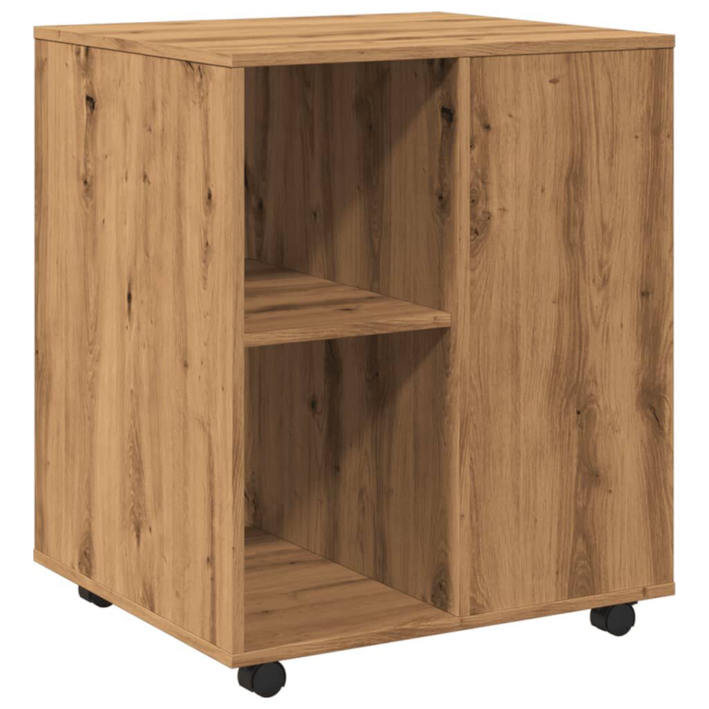 vidaXL Ντουλάπι Τροχήλατο Αρτισιανή Δρυς 60x53x72 εκ. Επεξεργ. Ξύλο