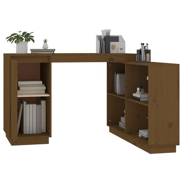 vidaXL Γραφείο Καφέ Μελί 110x50x75 εκ. από Μασίφ Ξύλο Πεύκου