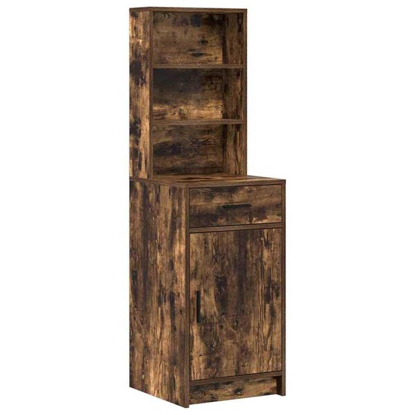 vidaXL Σετ Τραπεζιού Μακιγιάζ 3 pcs Καπνιστό Δρύς 78.5 x 41 x 135 εκ