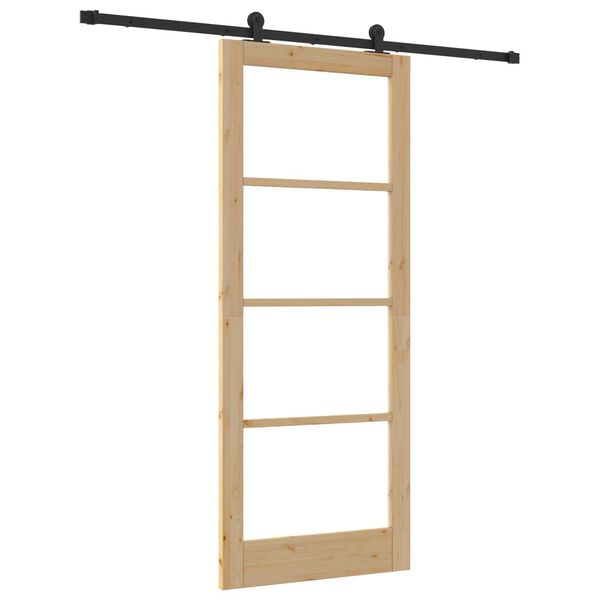 vidaXL Συρόμενη Πόρτα ORKDAL Καφέ 86 x 211 cm Ξύλο και μέταλλο