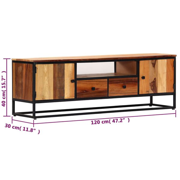 vidaXL Έπιπλο Τηλεόρασης 120x30x40 εκ Μασίφ Ανακυκλωμένο Ξύλο + Ατσάλι