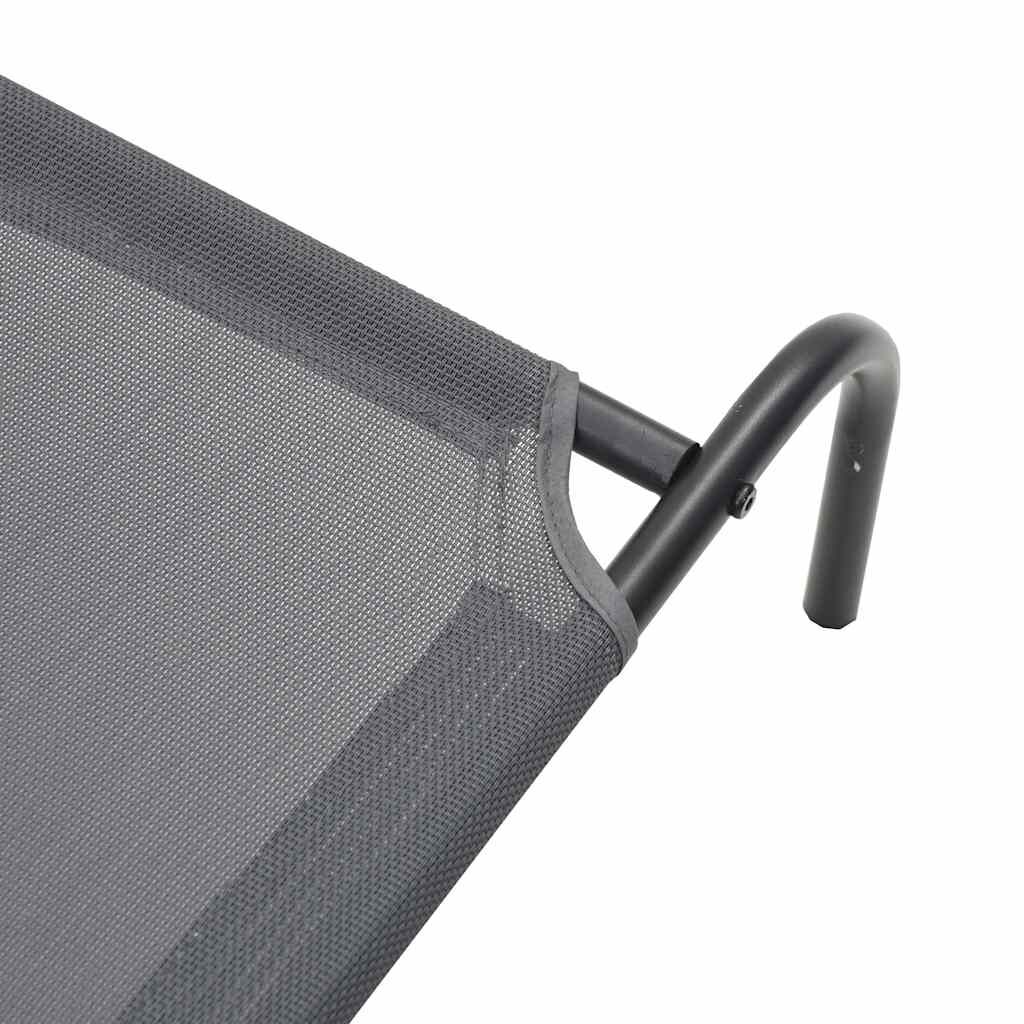 vidaXL Ανυψωμένο κρεβάτι σκύλου γκρι 150x90x20 cm Textilene και χάλυβα