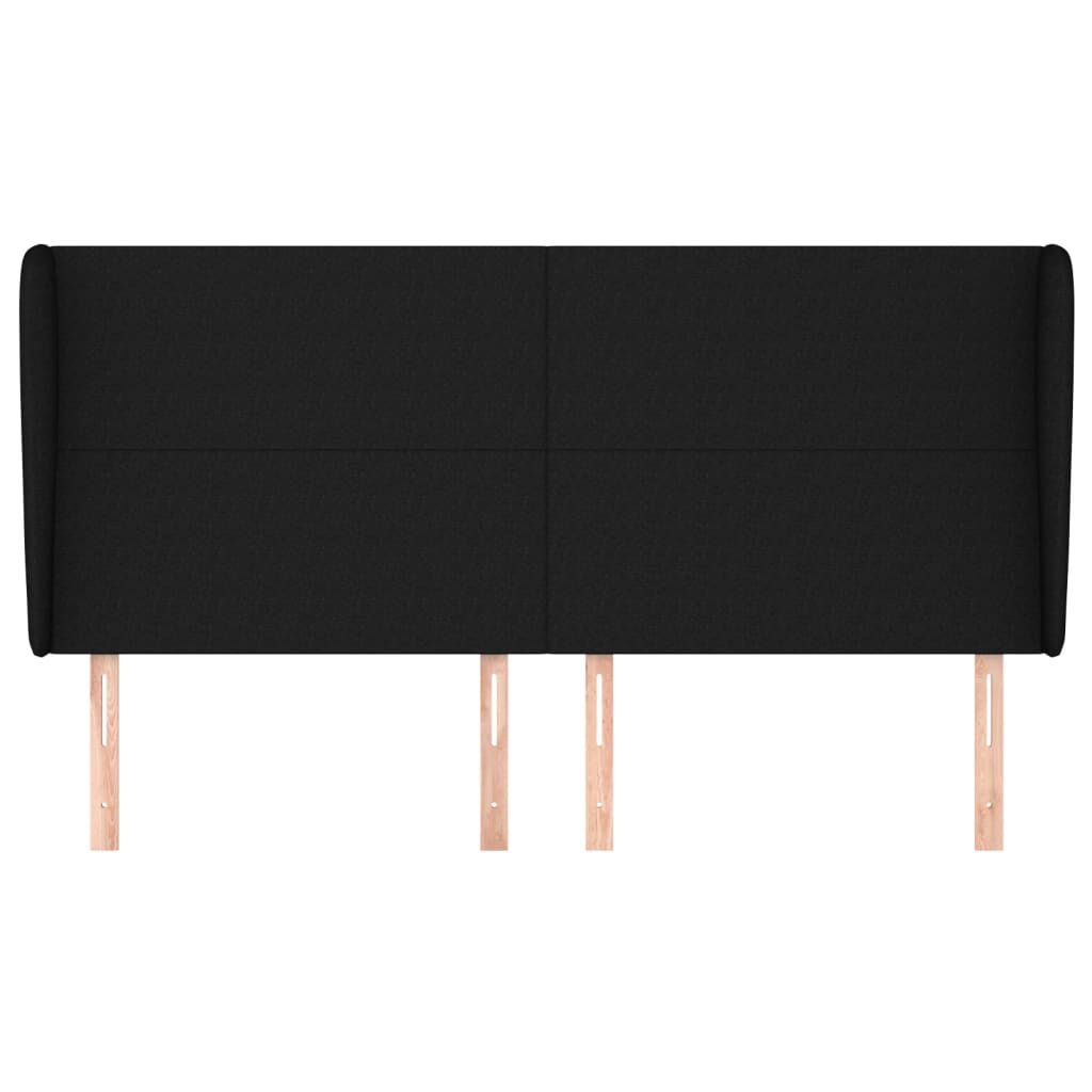 vidaXL Κεφαλάρι με Πτερύγια Μαύρο 183x23x118/128 εκ. Υφασμάτινο