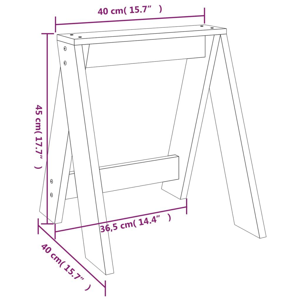 vidaXL Σκαμπό 2 τεμ. 40 x 40 x 45 εκ. από Μασίφ Ξύλο Πεύκου