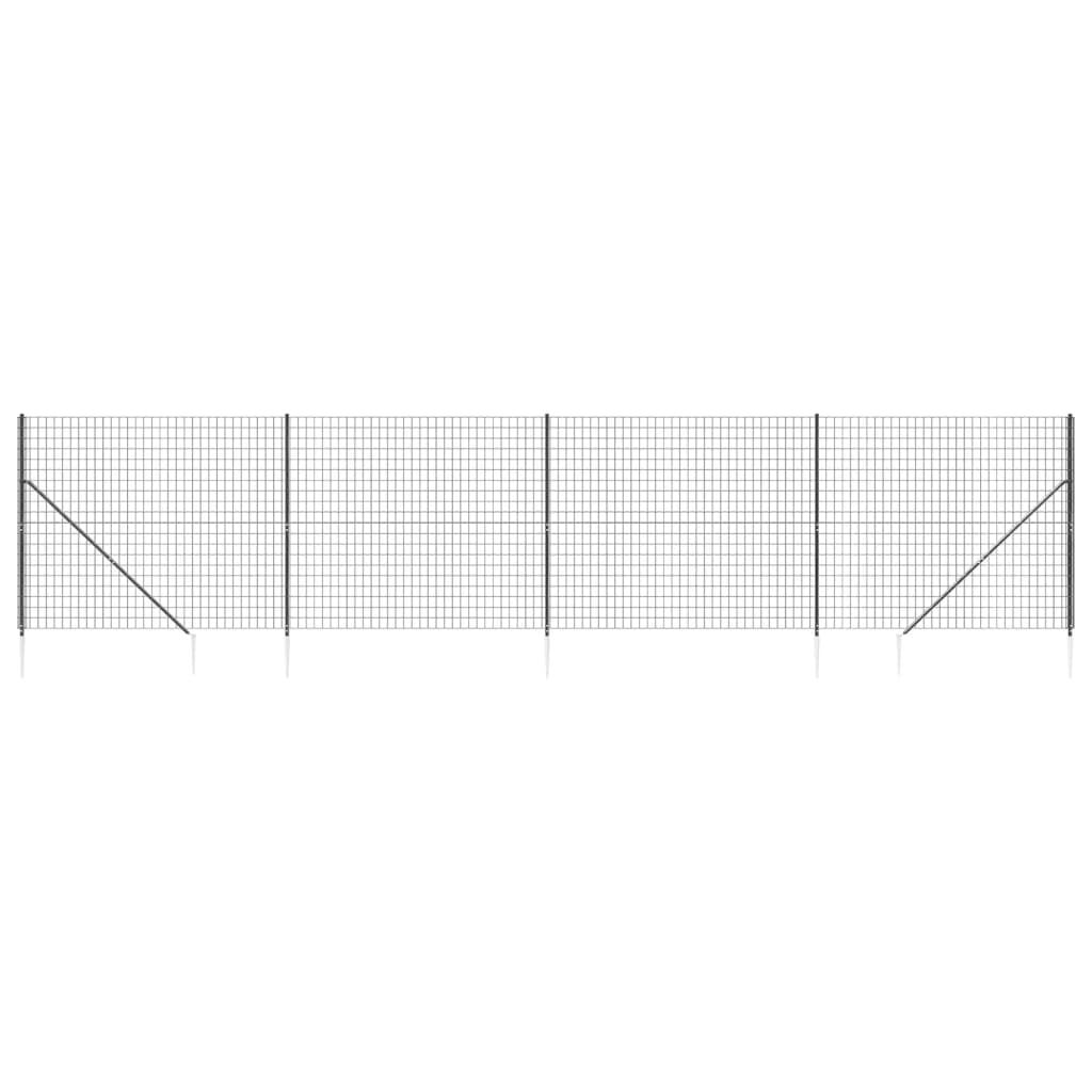 vidaXL Συρματόπλεγμα Περίφραξης Ανθρακί 1,4 x 10 μ. με Καρφωτές Βάσεις