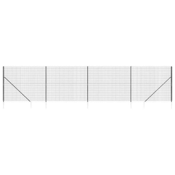 vidaXL Συρματόπλεγμα Περίφραξης Ανθρακί 1,4 x 10 μ. με Καρφωτές Βάσεις