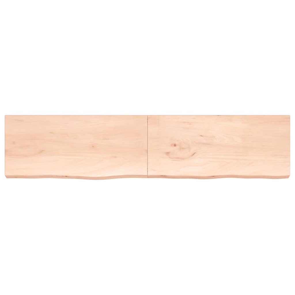 vidaXL Ράφι Τοίχου 220x50x(2-6) εκ. από Ακατέργαστο Μασίφ Ξύλο Δρυός