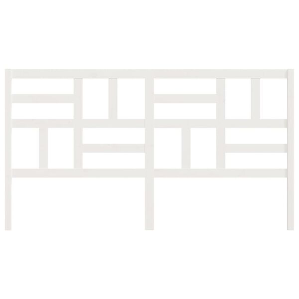 vidaXL Κεφαλάρι Κρεβατιού Λευκό 166 x 4 x 104 εκ. Μασίφ Ξύλο Πεύκου
