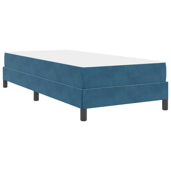 vidaXL Κρεβάτι box spring με στρώμα Σκούρο Μπλε 90 x 190 cm Βελούδο