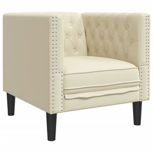 vidaXL &Kappa;&alpha;&nu;&alpha;&pi;έ&sigmaf; Chesterfield &Kappa;&alpha;&rho;έ&kappa;&lambda;&alpha; Cream Faux Leather