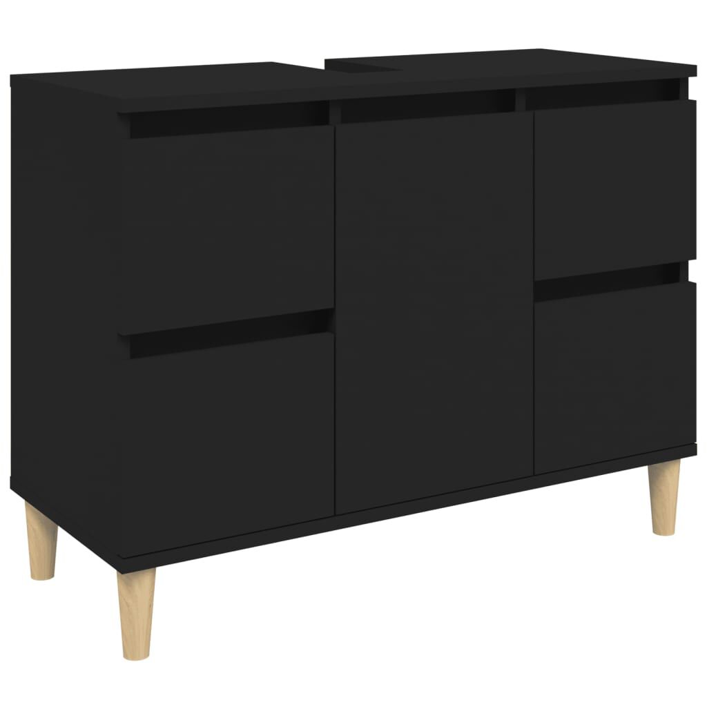vidaXL Ντουλάπι Νιπτήρα Μαύρο 80 x 33 x 60 εκ. Επεξεργασμένο Ξύλο