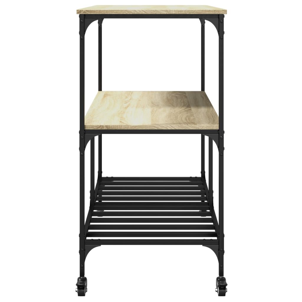 vidaXL Τρόλεϊ Κουζίνας Sonoma Δρυς 100x50x95 εκ. Επεξεργασμένο Ξύλο