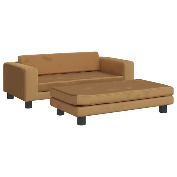 vidaXL Κρεβάτι Σκύλου με Προέκταση Καφέ 100 x 50 x 30 εκ. Βελούδινο