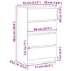vidaXL Συρταριέρα Sonoma Δρυς 60 x 35 x 98,5 εκ. Επεξεργασμένο Ξύλο