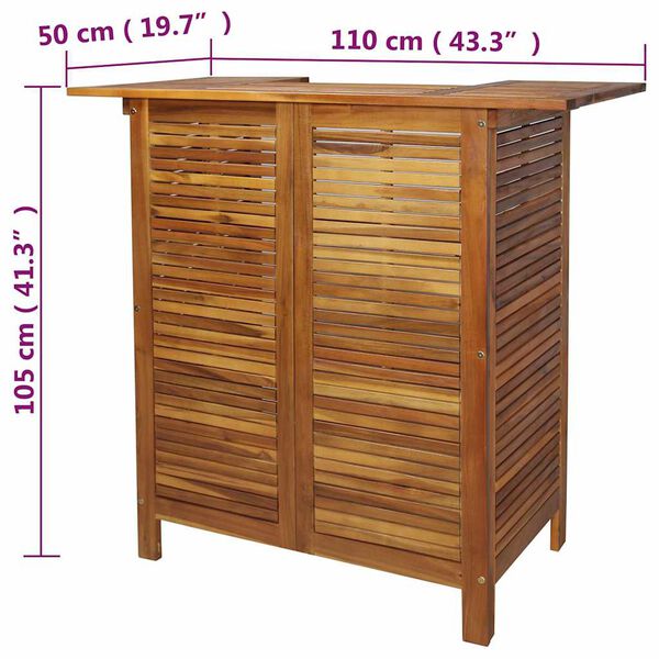 vidaXL Τραπέζι Μπαρ 110 x 50 x 105 εκ. από Μασίφ Ξύλο Ακακίας