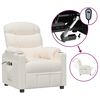 vidaXL Πολυθρόνα Μασάζ Ηλεκτρική Κρεμ από Συνθετικό Δέρμα
