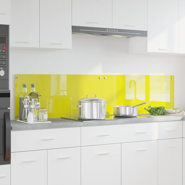 vidaXL Πίσω Πάνελ Κουζίνας 2 pcs Κίτρινο 90 x 40 cm σκληρυμένο γυαλί