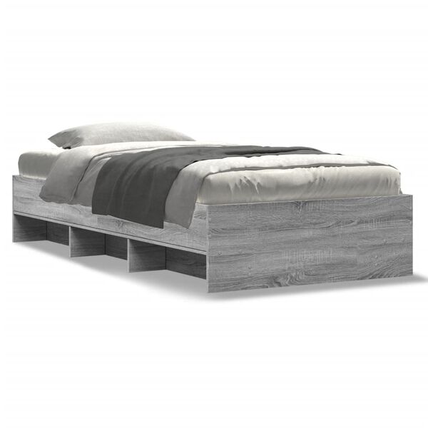 vidaXL Πλαίσιο Κρεβατιού Γκρι Sonoma 90 x 190 εκ. Επεξεργασμένο Ξύλο