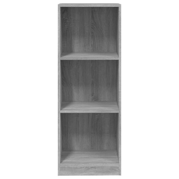 vidaXL Βιβλιοθήκη με 3 Ράφια Γκρι Sonoma 40x24x109 εκ. Επεξεργ. Ξύλο