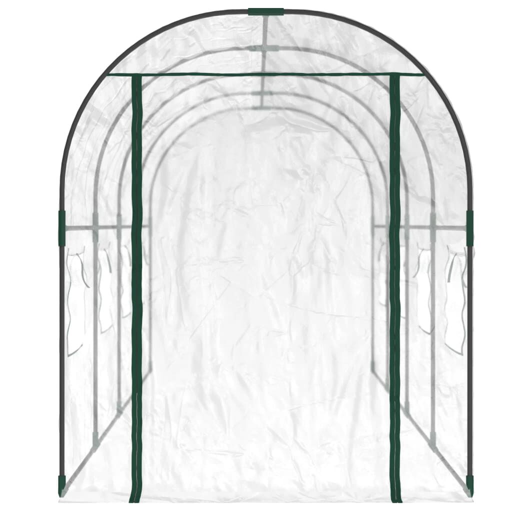 vidaXL Θερμοκήπιο Διαφανές 160x400x190 εκ. PVC & Χάλυβας Ηλεκτρ. Βαφή