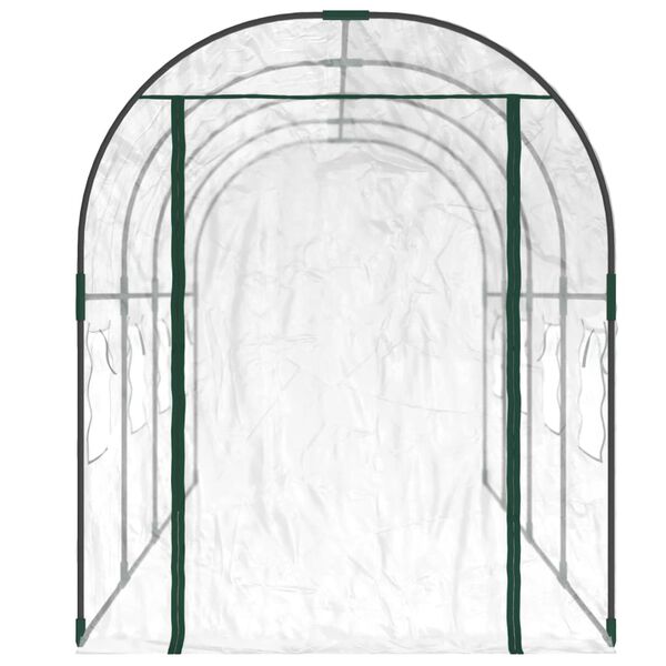 vidaXL Θερμοκήπιο Διαφανές 160x400x190 εκ. PVC & Χάλυβας Ηλεκτρ. Βαφή