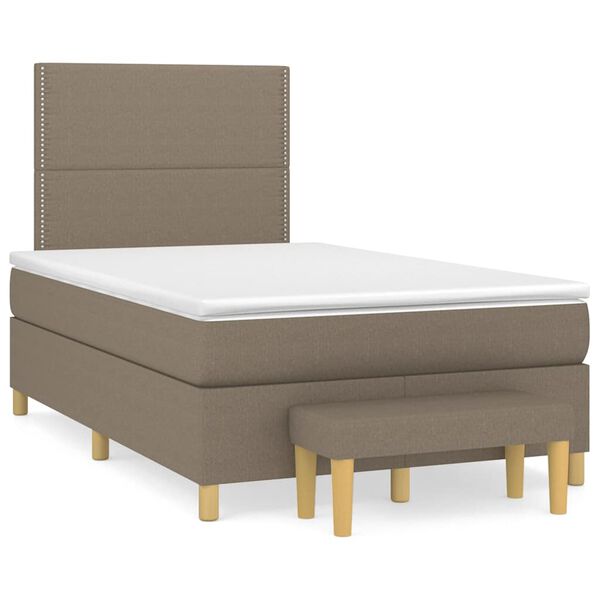 vidaXL &Kappa;&rho;&epsilon;&beta;ά&tau;&iota; Boxspring &mu;&epsilon; &Sigma;&tau;&rho;ώ&mu;&alpha; Taupe 120x190 &epsilon;&kappa;. &Upsilon;&phi;&alpha;&sigma;&mu;ά&tau;&iota;&nu;&omicron;