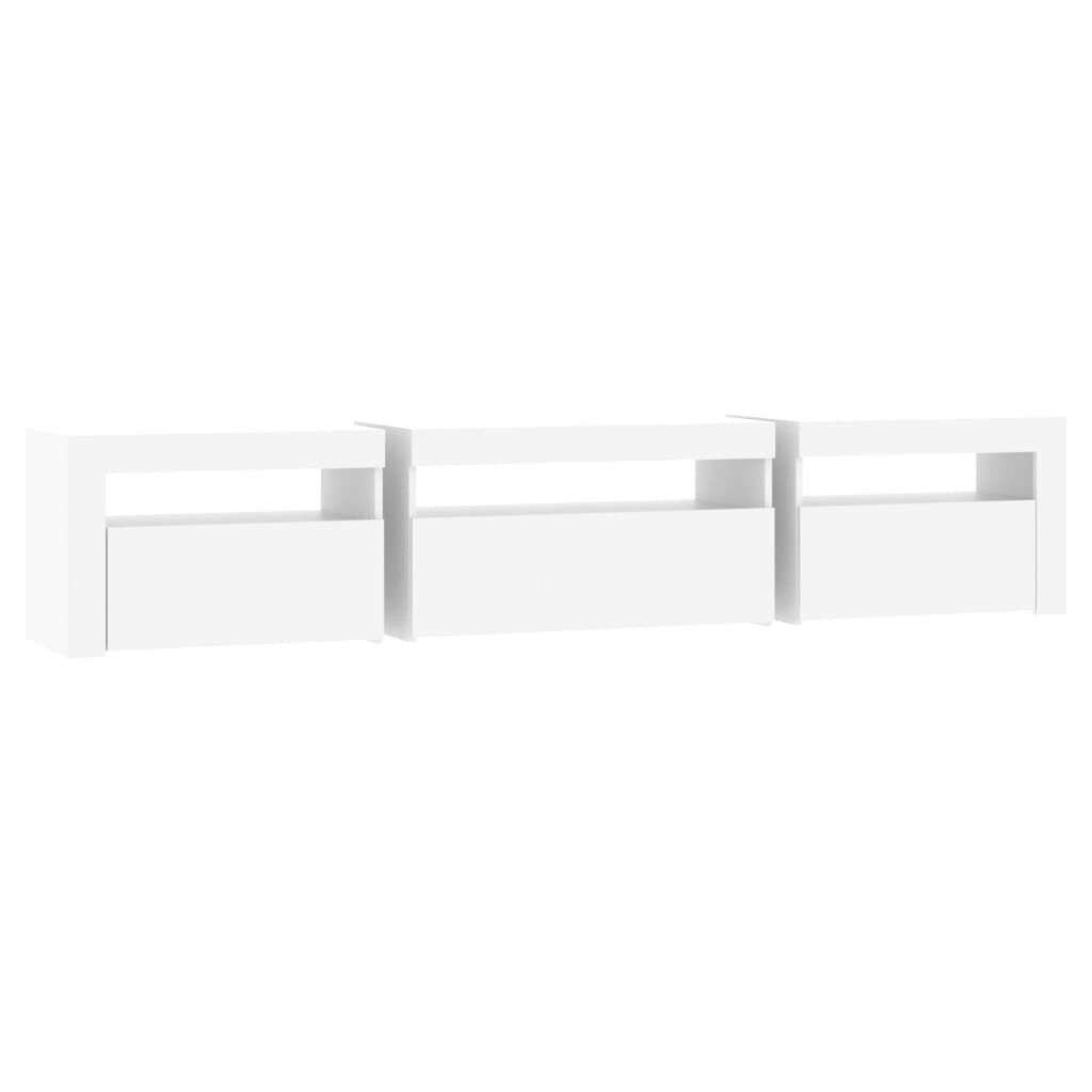 vidaXL Έπιπλο Τηλεόρασης με LED Λευκό 195x35x40 εκ.