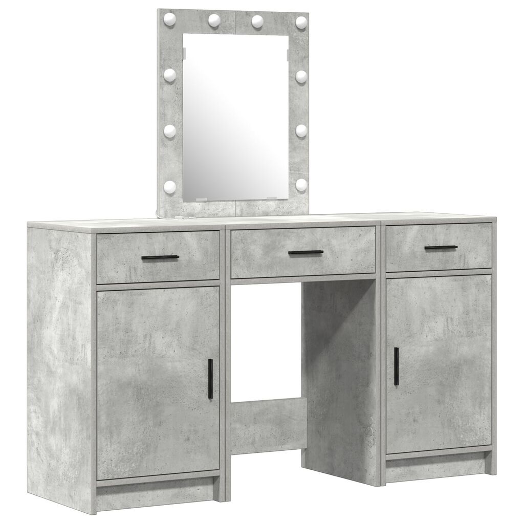 vidaXL Τραπέζι περιποίησης με συρτάρι 3 pcs Γκρι 50 x 41 x 135 εκ