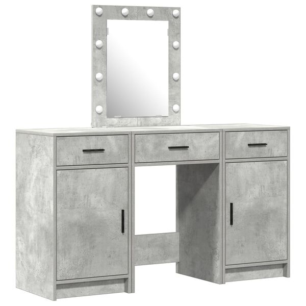 vidaXL Τραπέζι περιποίησης με συρτάρι 3 pcs Γκρι 50 x 41 x 135 εκ