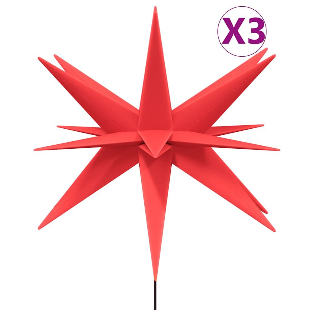vidaXL Φωτιστικά Χριστ. με Ακίδες 3Τεμ LED Πτυσσόμενα Κόκκινα 35 εκ