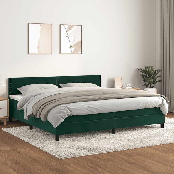 vidaXL &Kappa;&rho;&epsilon;&beta;ά&tau;&iota; Boxspring &mu;&epsilon; &Sigma;&tau;&rho;ώ&mu;&alpha; &Sigma;&kappa;&omicron;ύ&rho;&omicron; &Pi;&rho;ά&sigma;&iota;&nu;&omicron; 200x200&epsilon;&kappa;. &Beta;&epsilon;&lambda;&omicron;ύ&delta;&iota;&nu;&omicron;