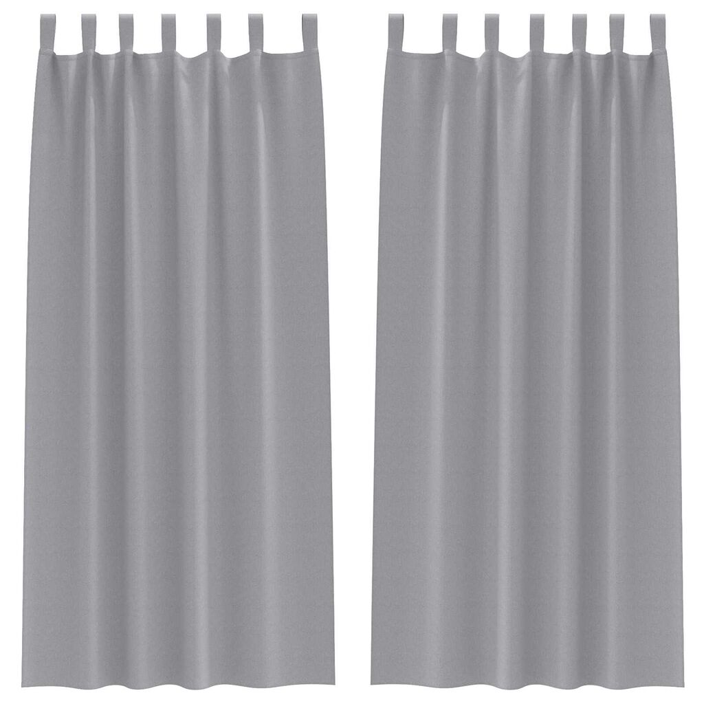 vidaXL Κουρτίνες 2 pcs Ανοιχτό γκρι 245 x 140 εκ. Πολυεστέρας
