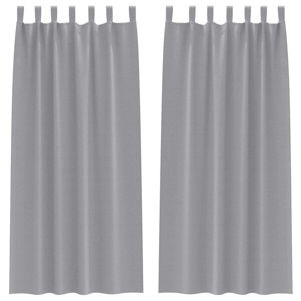 vidaXL Κουρτίνες 2 pcs Ανοιχτό γκρι 245 x 140 εκ. Πολυεστέρας
