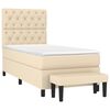 vidaXL Κρεβάτι Boxspring με Στρώμα Κρεμ 80 x 200 εκ. Υφασμάτινο