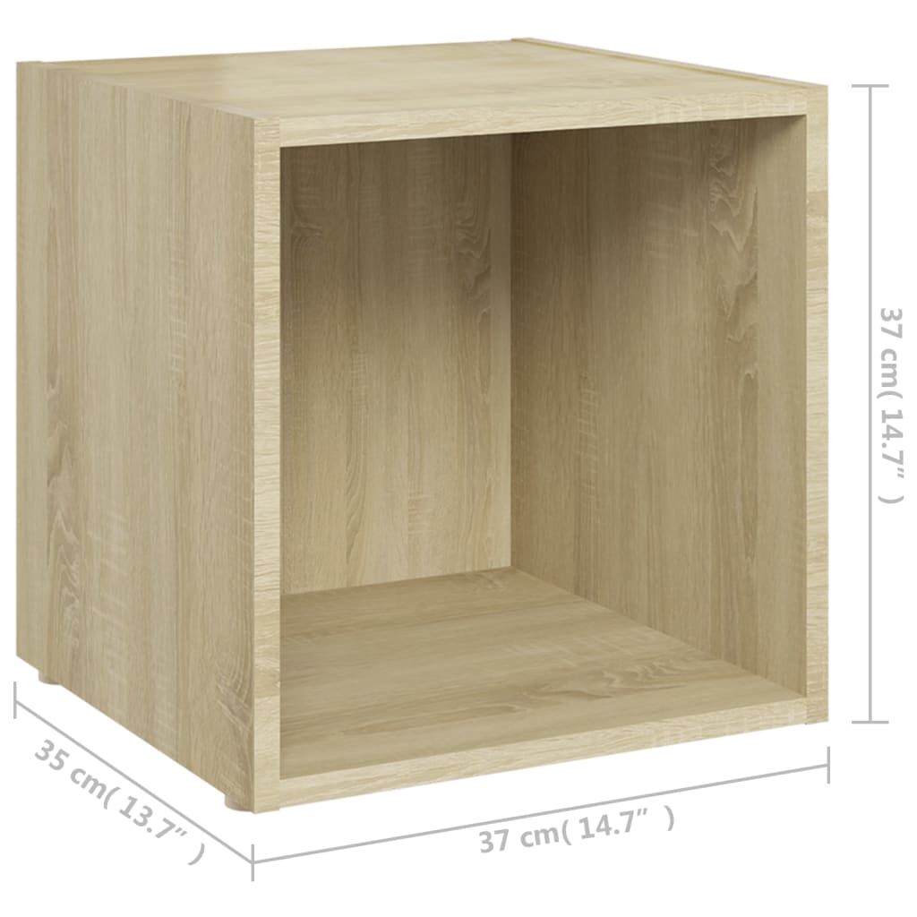 vidaXL Έπιπλο Τηλεόρασης Sonoma Δρυς 37 x 35 x 37 εκ. από Επεξ. Ξύλο