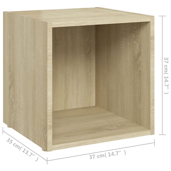 vidaXL Έπιπλο Τηλεόρασης Sonoma Δρυς 37 x 35 x 37 εκ. από Επεξ. Ξύλο