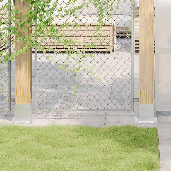 vidaXL Βάσεις στύλων τετράγωνες 12 τεμάχια Ασημί Γαλβανισμένος χάλυβας