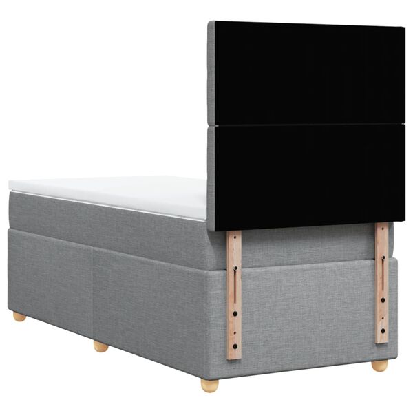 vidaXL Κρεβάτι Boxspring με Στρώμα Ανοιχτό Γκρι 80x200 εκ. Υφασμάτινο