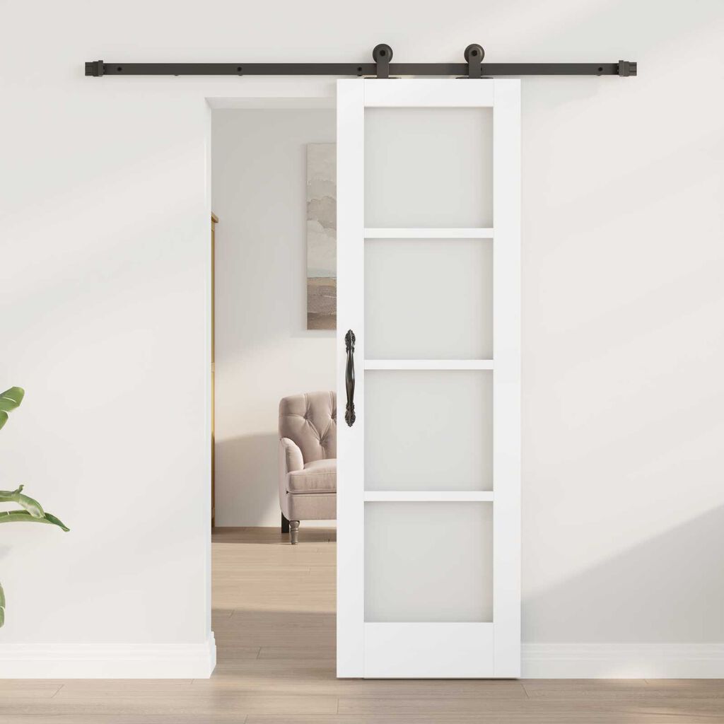 vidaXL Συρόμενη Πόρτα ORKDAL Λευκό 61 x 198.5 εκ. Ξύλο και μέταλλο