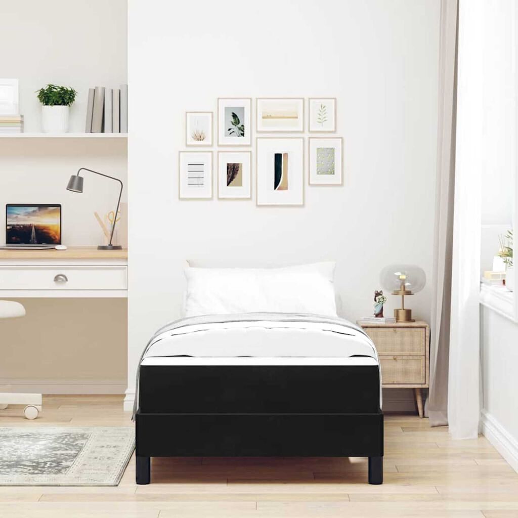 vidaXL Κρεβάτι box spring με στρώμα Μαύρο 100 x 200 cm Βελούδο